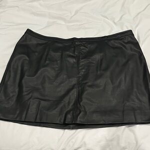 J. Crew Black Leather Mini Skirt